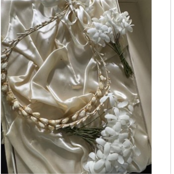 VINTAGE GREEK COMMUNION FLORAL HEADBAND SET WITH ORIGINAL BOX main image 5